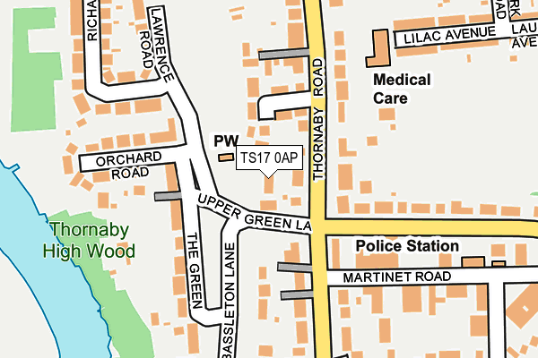 TS17 0AP map - OS OpenMap – Local (Ordnance Survey)