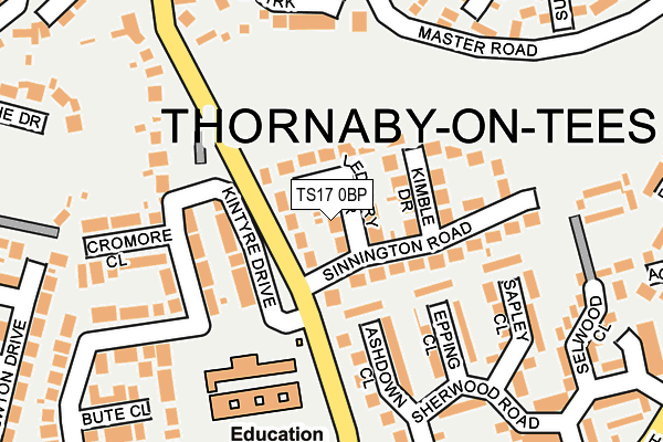 TS17 0BP map - OS OpenMap – Local (Ordnance Survey)