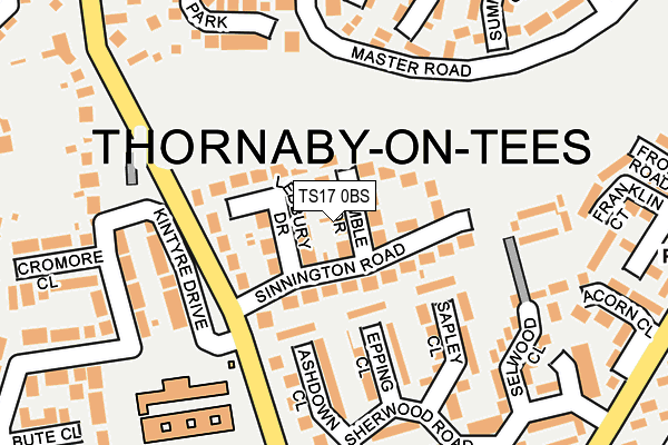 TS17 0BS map - OS OpenMap – Local (Ordnance Survey)