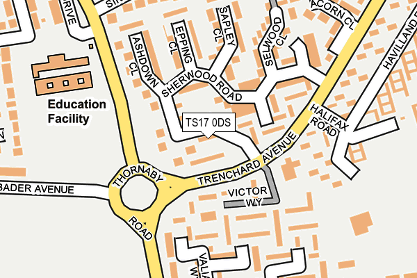 TS17 0DS map - OS OpenMap – Local (Ordnance Survey)