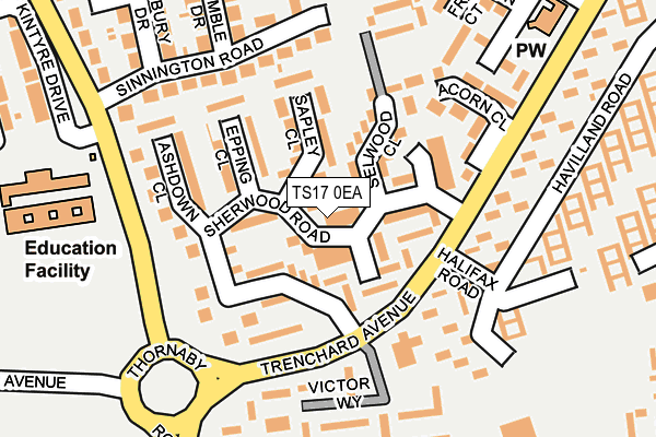 TS17 0EA map - OS OpenMap – Local (Ordnance Survey)