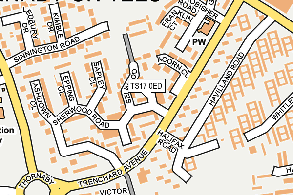 TS17 0ED map - OS OpenMap – Local (Ordnance Survey)