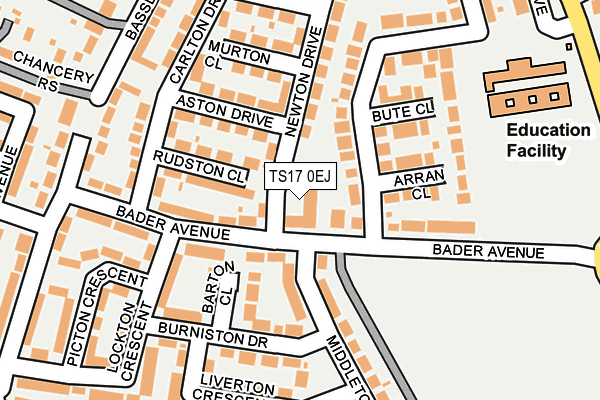 TS17 0EJ map - OS OpenMap – Local (Ordnance Survey)