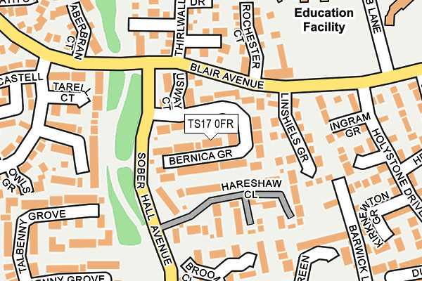 TS17 0FR map - OS OpenMap – Local (Ordnance Survey)