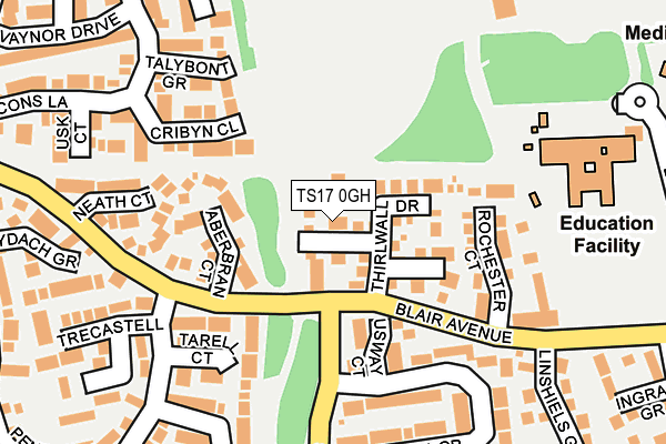 TS17 0GH map - OS OpenMap – Local (Ordnance Survey)