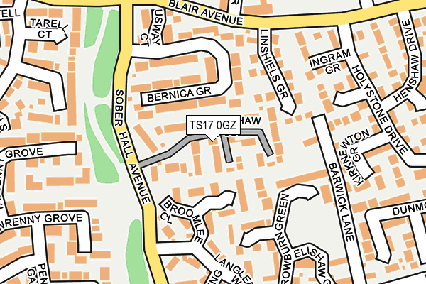 TS17 0GZ map - OS OpenMap – Local (Ordnance Survey)