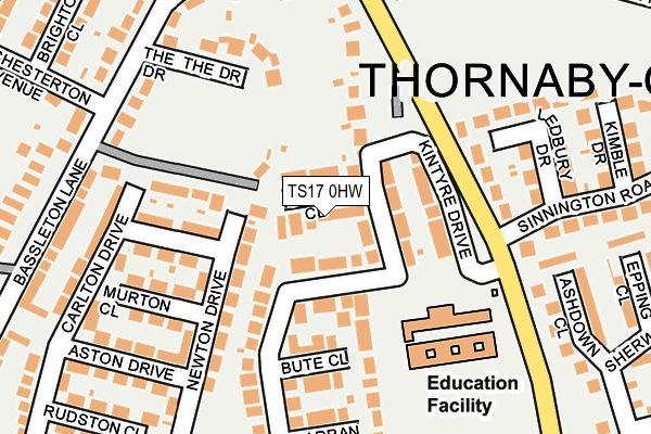 TS17 0HW map - OS OpenMap – Local (Ordnance Survey)