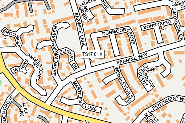 TS17 0HX map - OS OpenMap – Local (Ordnance Survey)