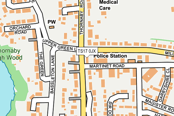 TS17 0JX map - OS OpenMap – Local (Ordnance Survey)