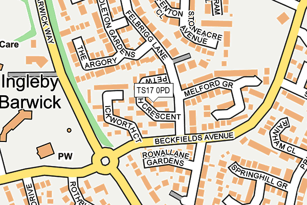 TS17 0PD map - OS OpenMap – Local (Ordnance Survey)