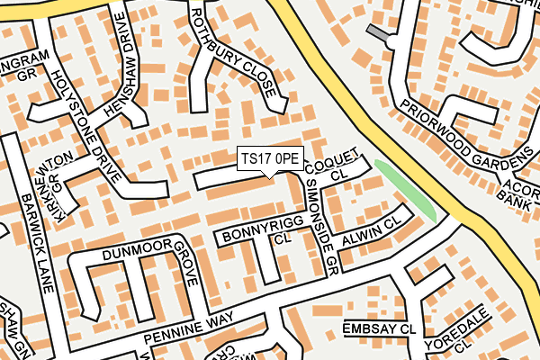 TS17 0PE map - OS OpenMap – Local (Ordnance Survey)