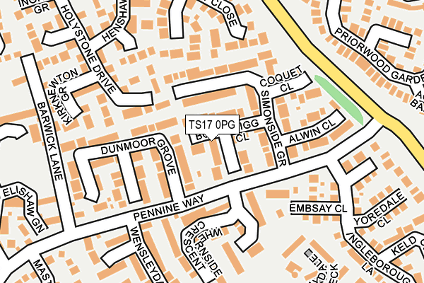 TS17 0PG map - OS OpenMap – Local (Ordnance Survey)
