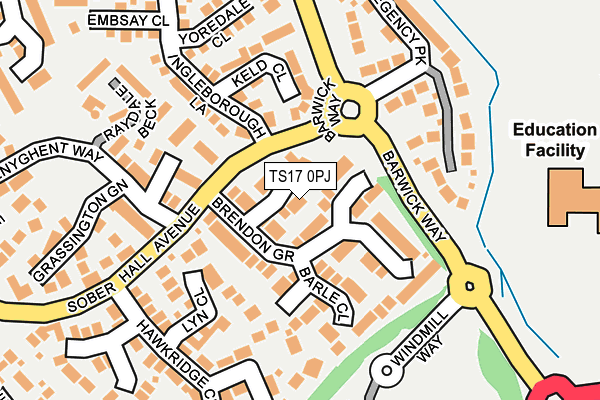 TS17 0PJ map - OS OpenMap – Local (Ordnance Survey)