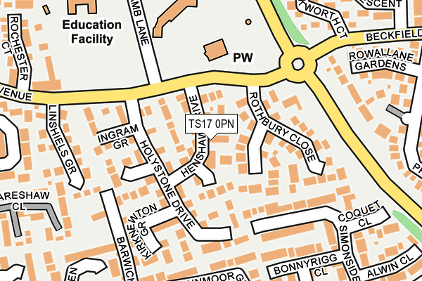 TS17 0PN map - OS OpenMap – Local (Ordnance Survey)