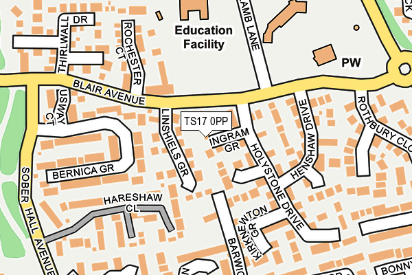 TS17 0PP map - OS OpenMap – Local (Ordnance Survey)