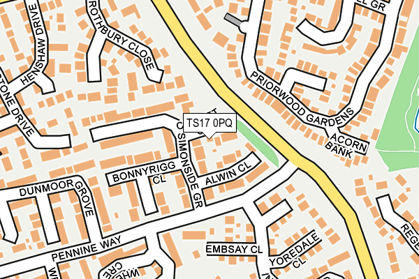 TS17 0PQ map - OS OpenMap – Local (Ordnance Survey)