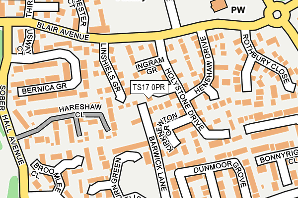 TS17 0PR map - OS OpenMap – Local (Ordnance Survey)