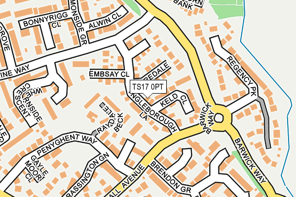 TS17 0PT map - OS OpenMap – Local (Ordnance Survey)