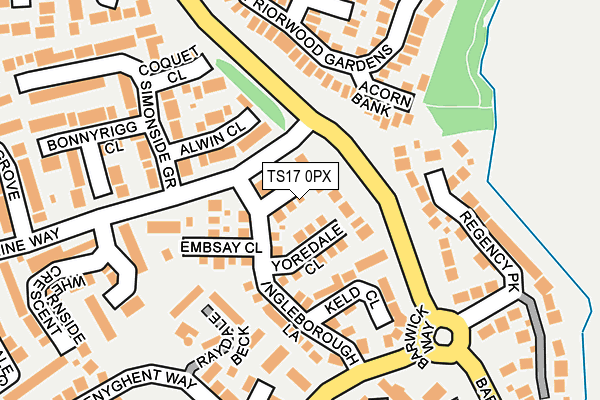 TS17 0PX map - OS OpenMap – Local (Ordnance Survey)