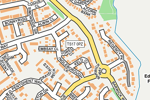 TS17 0PZ map - OS OpenMap – Local (Ordnance Survey)