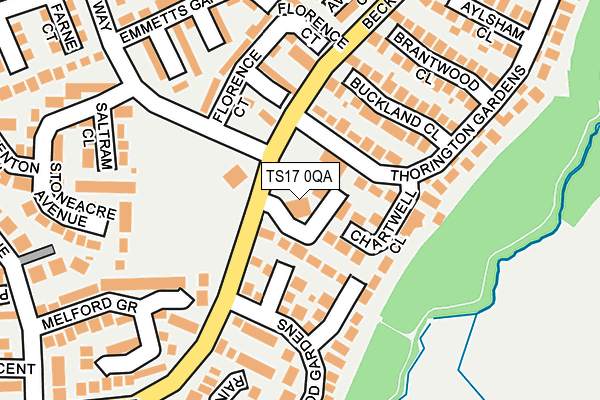 TS17 0QA map - OS OpenMap – Local (Ordnance Survey)