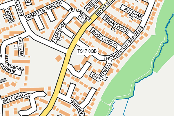 TS17 0QB map - OS OpenMap – Local (Ordnance Survey)