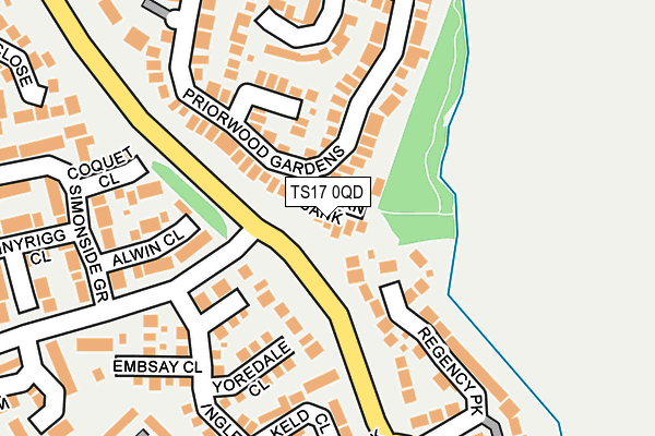 TS17 0QD map - OS OpenMap – Local (Ordnance Survey)