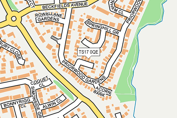 TS17 0QE map - OS OpenMap – Local (Ordnance Survey)