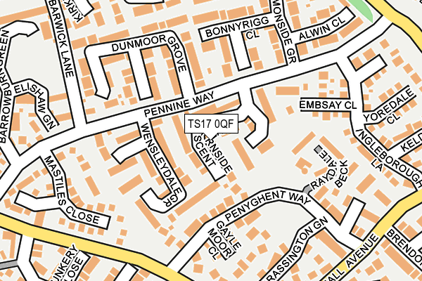 TS17 0QF map - OS OpenMap – Local (Ordnance Survey)