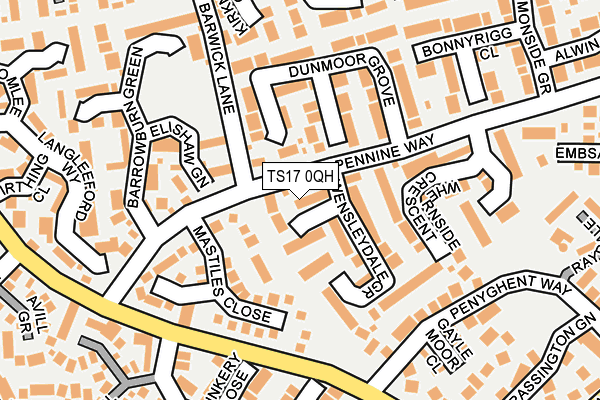 TS17 0QH map - OS OpenMap – Local (Ordnance Survey)