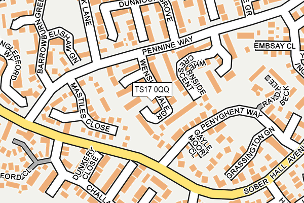 TS17 0QQ map - OS OpenMap – Local (Ordnance Survey)