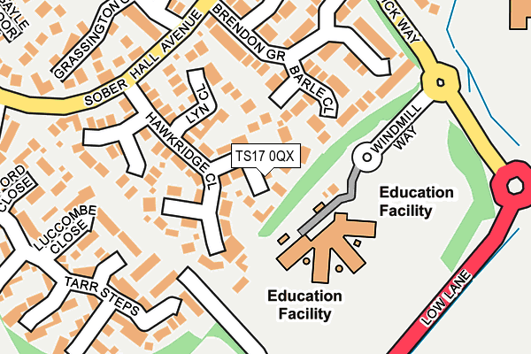 TS17 0QX map - OS OpenMap – Local (Ordnance Survey)