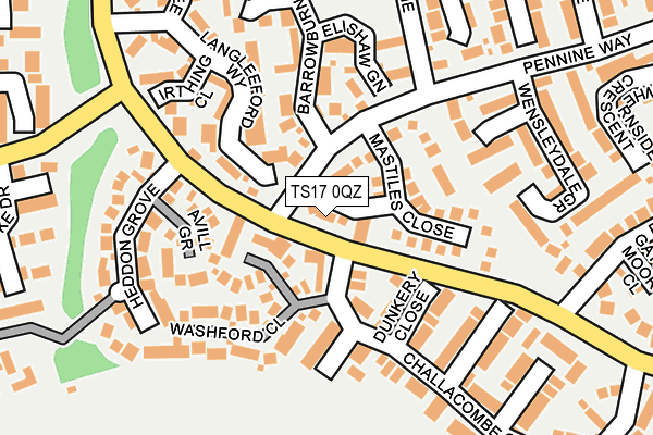 TS17 0QZ map - OS OpenMap – Local (Ordnance Survey)
