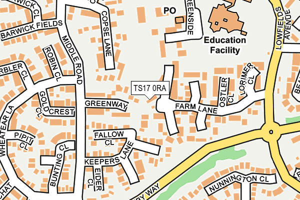 TS17 0RA map - OS OpenMap – Local (Ordnance Survey)