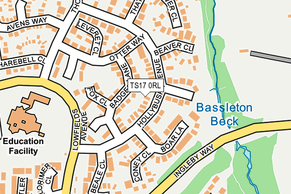 TS17 0RL map - OS OpenMap – Local (Ordnance Survey)