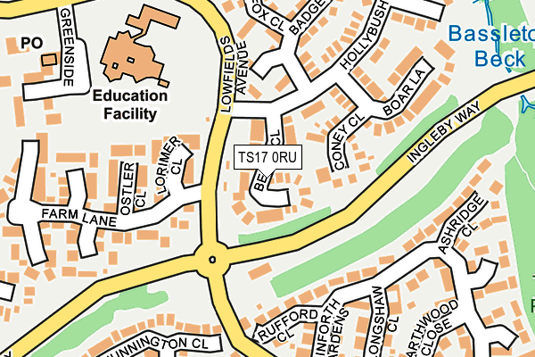 TS17 0RU map - OS OpenMap – Local (Ordnance Survey)