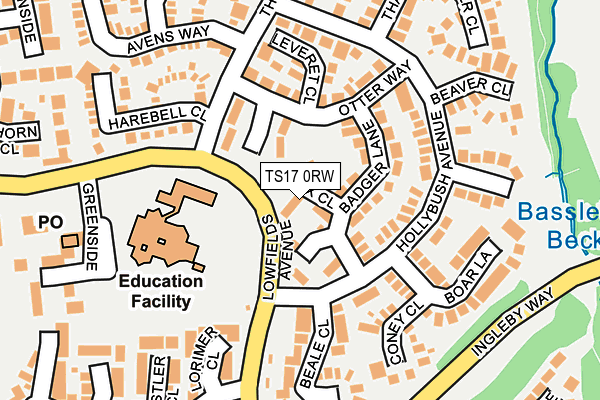 TS17 0RW map - OS OpenMap – Local (Ordnance Survey)