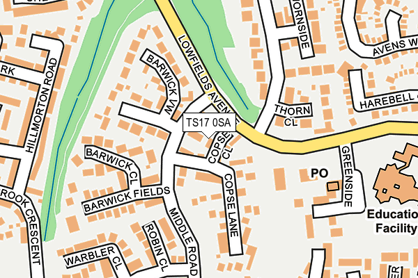 TS17 0SA map - OS OpenMap – Local (Ordnance Survey)