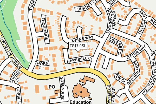 TS17 0SL map - OS OpenMap – Local (Ordnance Survey)