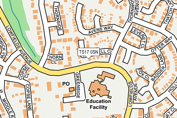 TS17 0SN map - OS OpenMap – Local (Ordnance Survey)