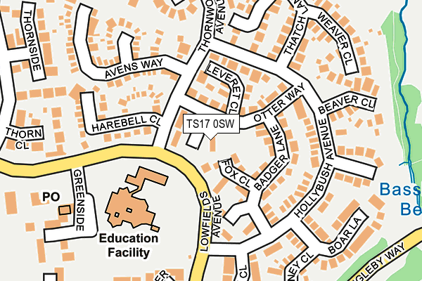 TS17 0SW map - OS OpenMap – Local (Ordnance Survey)