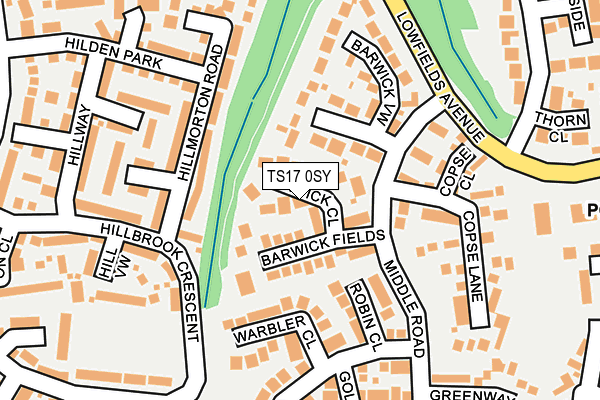 TS17 0SY map - OS OpenMap – Local (Ordnance Survey)