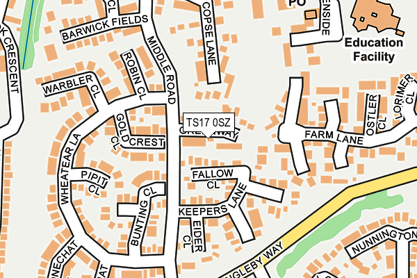 TS17 0SZ map - OS OpenMap – Local (Ordnance Survey)