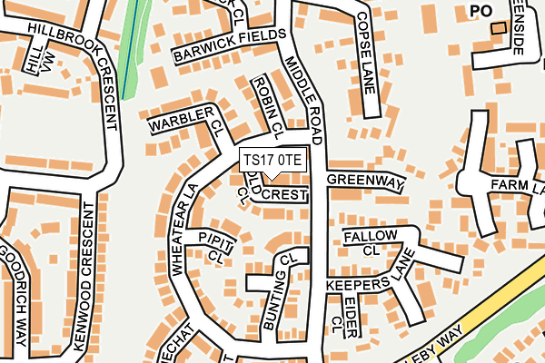TS17 0TE map - OS OpenMap – Local (Ordnance Survey)