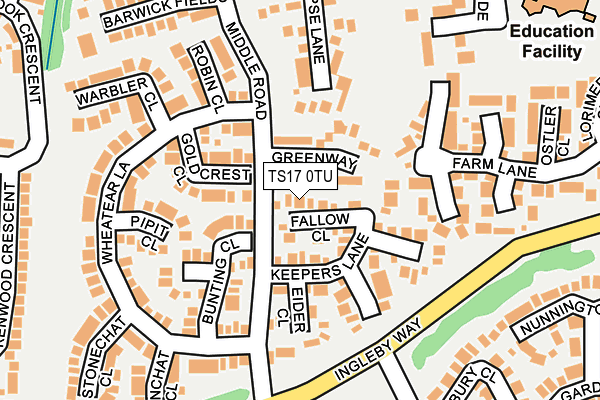 TS17 0TU map - OS OpenMap – Local (Ordnance Survey)