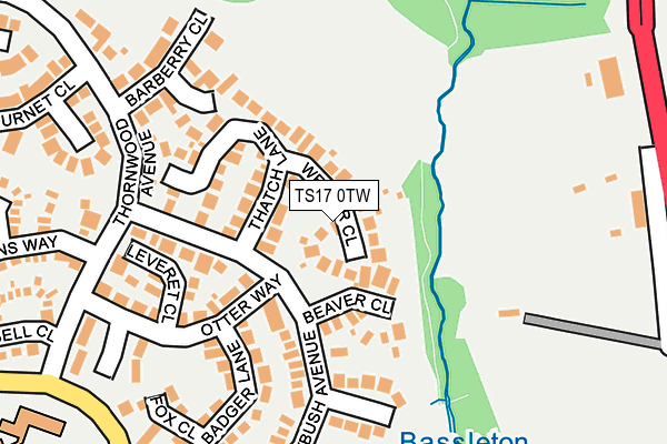 TS17 0TW map - OS OpenMap – Local (Ordnance Survey)