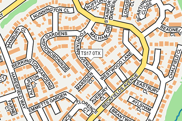 TS17 0TX map - OS OpenMap – Local (Ordnance Survey)