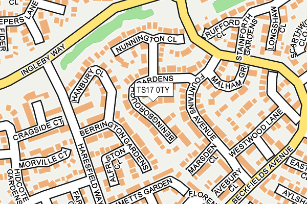 TS17 0TY map - OS OpenMap – Local (Ordnance Survey)