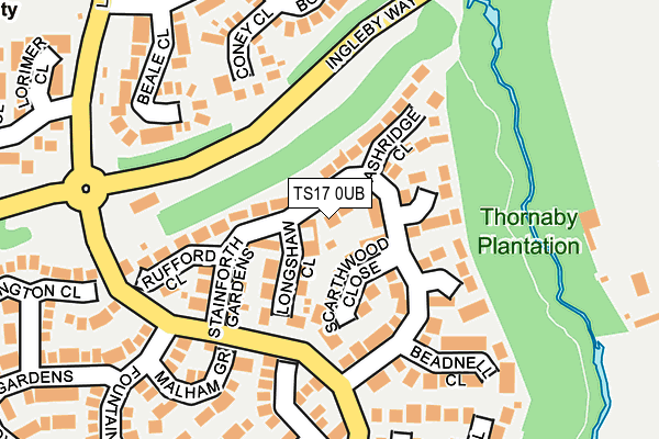 TS17 0UB map - OS OpenMap – Local (Ordnance Survey)