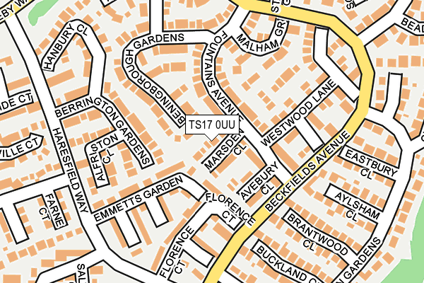 TS17 0UU map - OS OpenMap – Local (Ordnance Survey)